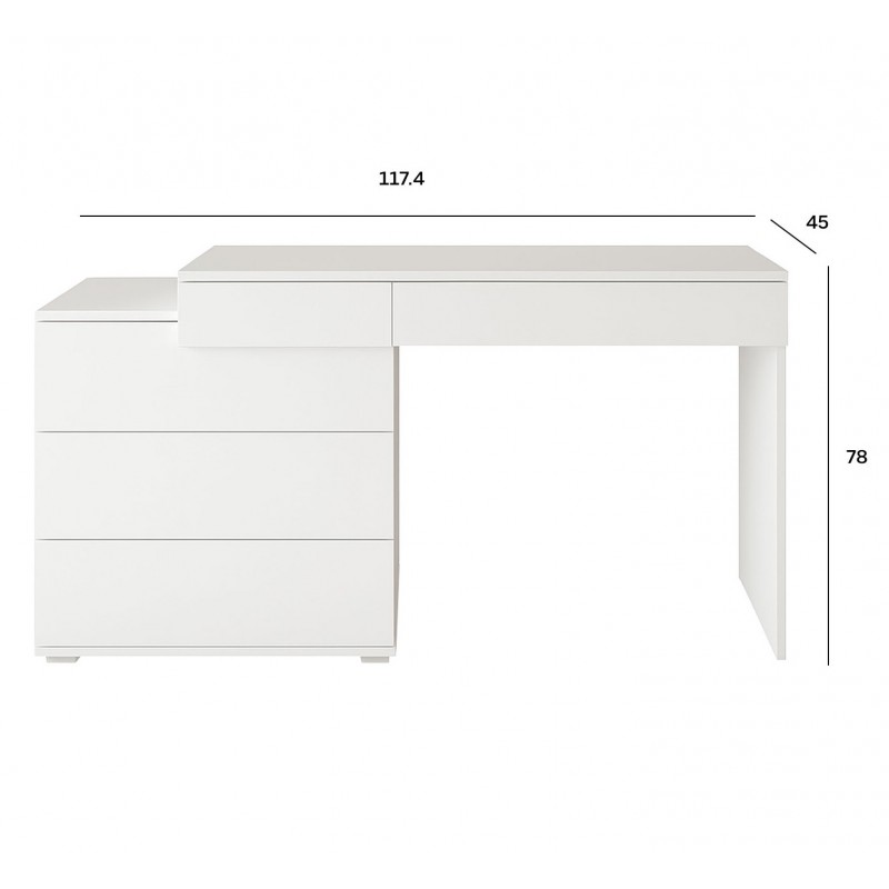 Туалетний столик Світ Меблів Мая з шухлядами та підйомним дзеркалом 117,4 см, Німфеа альба