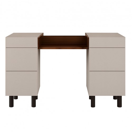 Туалетний столик Світ Меблів Стелла з 6 шухлядами 120 см, Кашемір / дуб ліворно