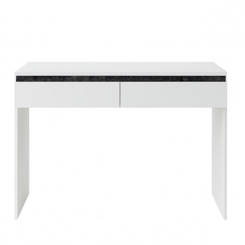 Туалетний столик Світ Меблів Дана з шухлядами 120 см, Німфеа альба з вставкою бетон темний
