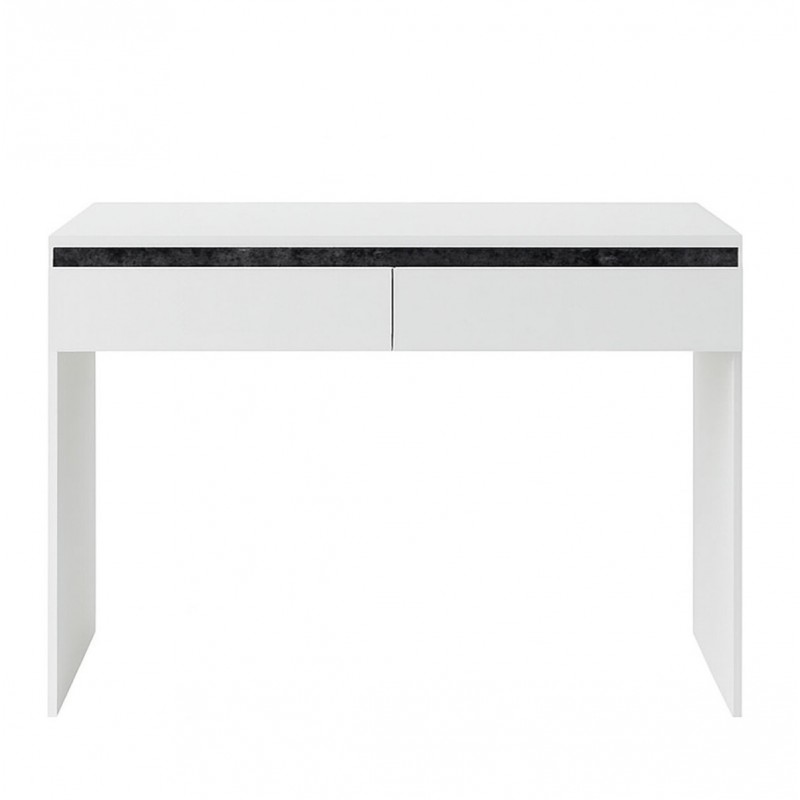 Туалетний столик Світ Меблів Дана з шухлядами 120 см, Німфеа альба з вставкою бетон темний
