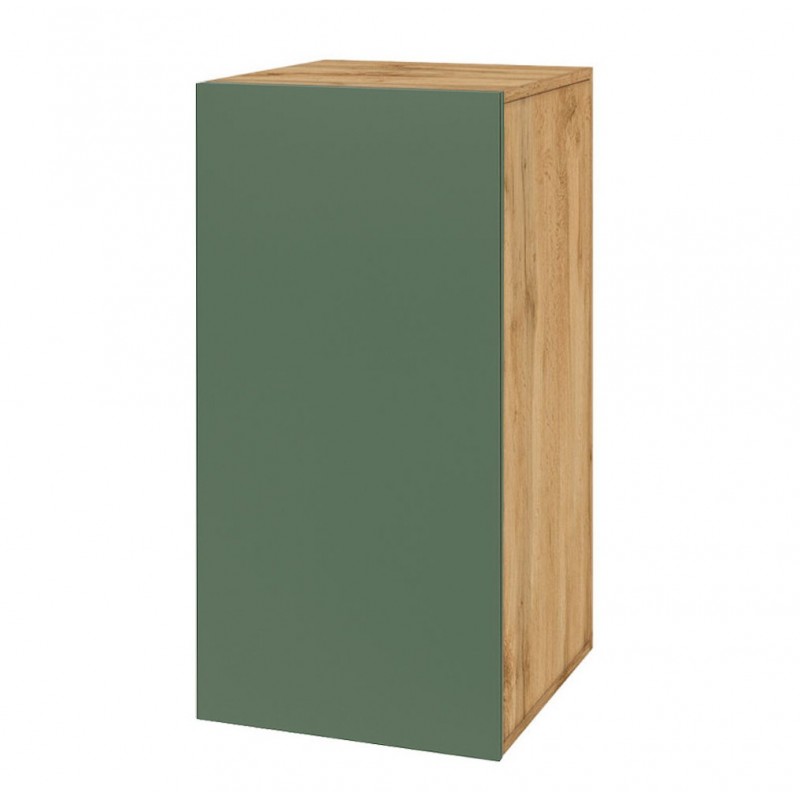 Комод Світ Меблів Спейс однодверний з полицями 40 см, дуб аппалачі / зелений димчастий