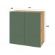 Комод Світ Меблів Спейс дводверний з полицями 80 см, дуб аппалачі / зелений димчастий