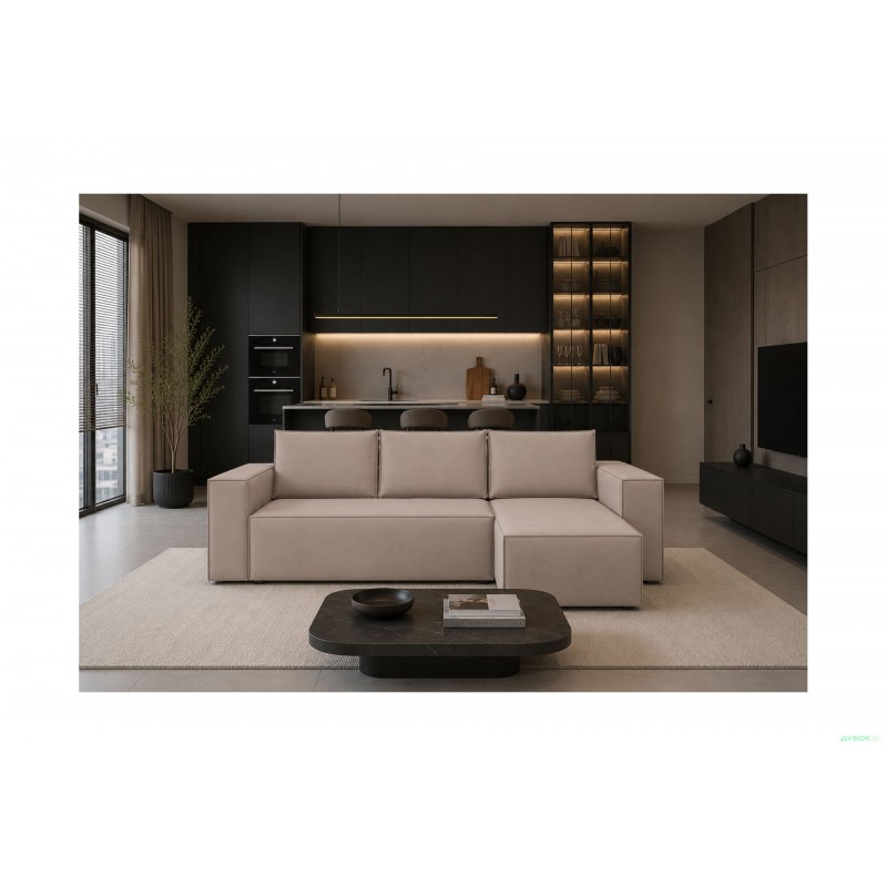М'який куточок Рекам 263х160 см, темний беж (Delano 706) Віка