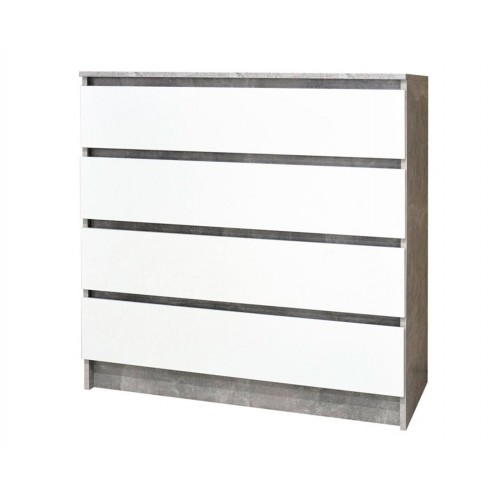 Комод Світ Меблів з 4 шухлядами 100 см Індастріал/Білий