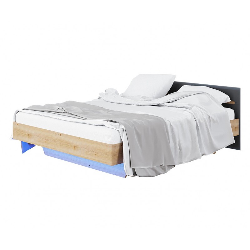 Ліжко Світ Меблів Бянко (без вкладу) 160х200 см з підсвіткою, артизан/графіт