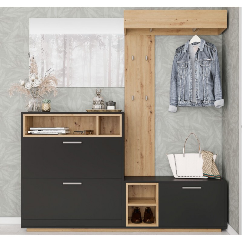 Передпокій Хайді Дуб артизан / Антрацит Світ Меблів