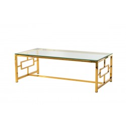 Журнальний стіл CL-1 прозорий + золото Vetro Mebel