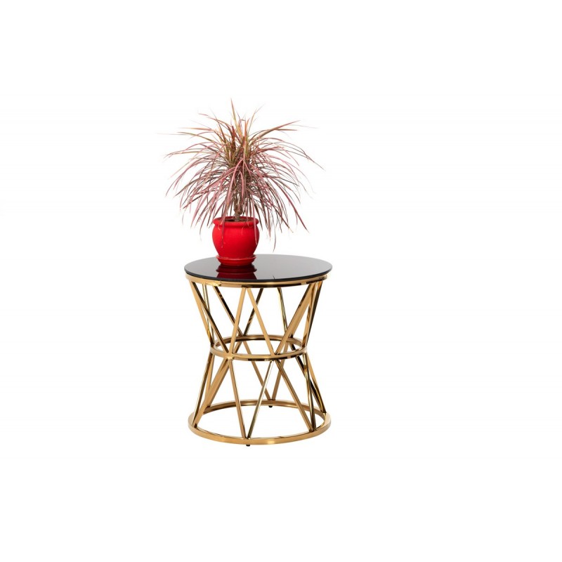 Журнальний стіл CH-1 чорний + золото Vetro Mebel