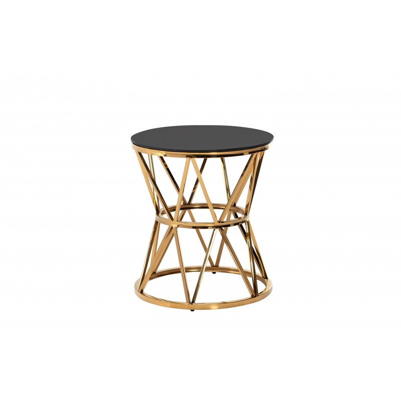 Журнальний стіл CH-1 чорний + золото Vetro Mebel