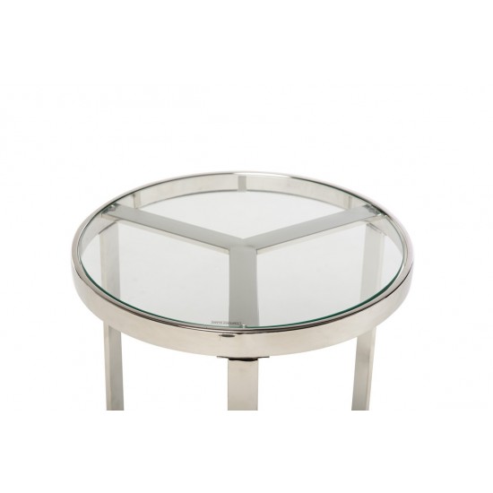Журнальний стіл CB-2 прозорий + срібло Vetro Mebel