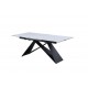 Керамічний стіл Бруно TML-880 білий мармур + чорний Vetro Mebel