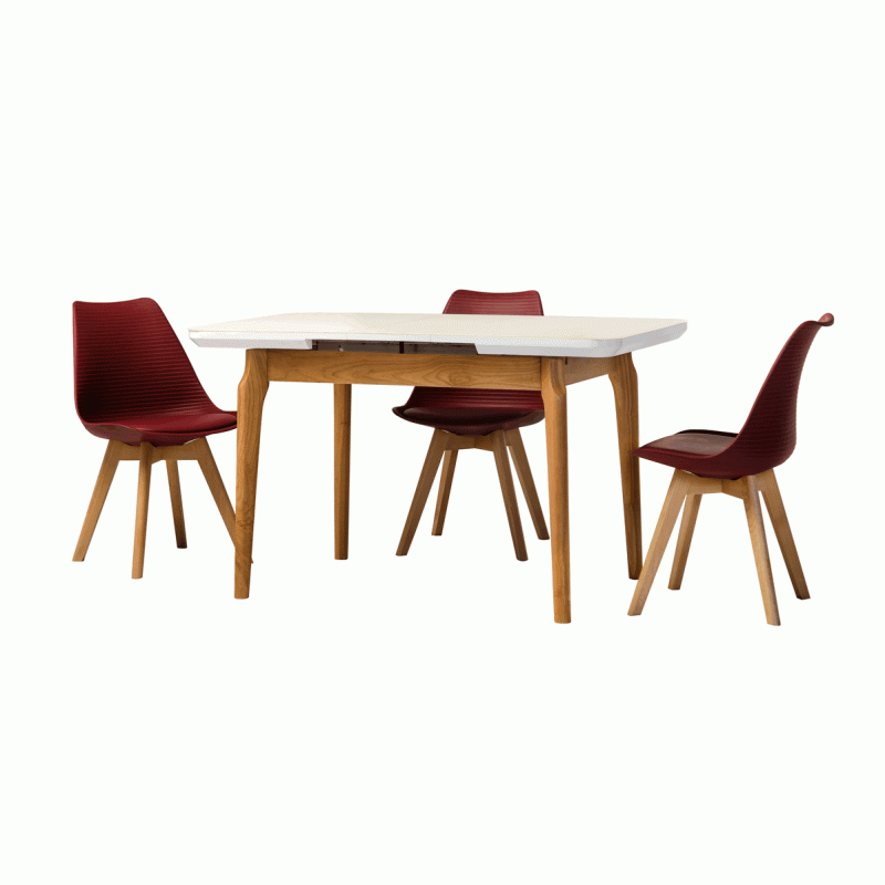 Стіл МДФ + матове скло TM-72 білий Vetro Mebel