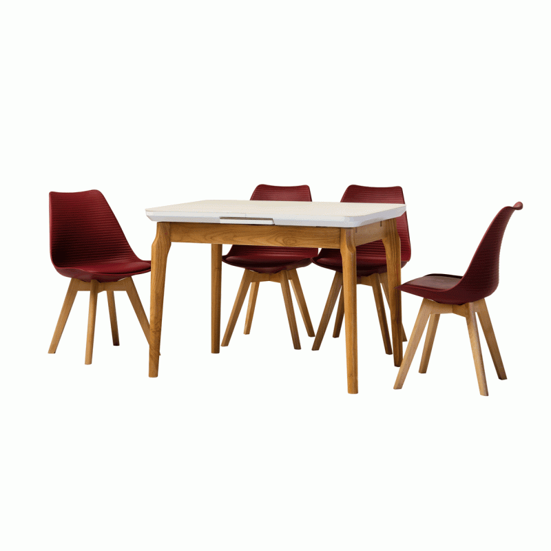 Стіл МДФ + матове скло TM-72 білий Vetro Mebel