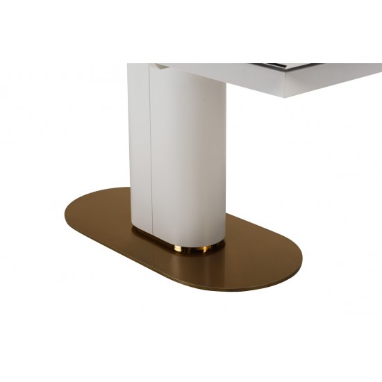 Керамічний стіл TML-828 камео білий мармур + золото Vetro Mebel
