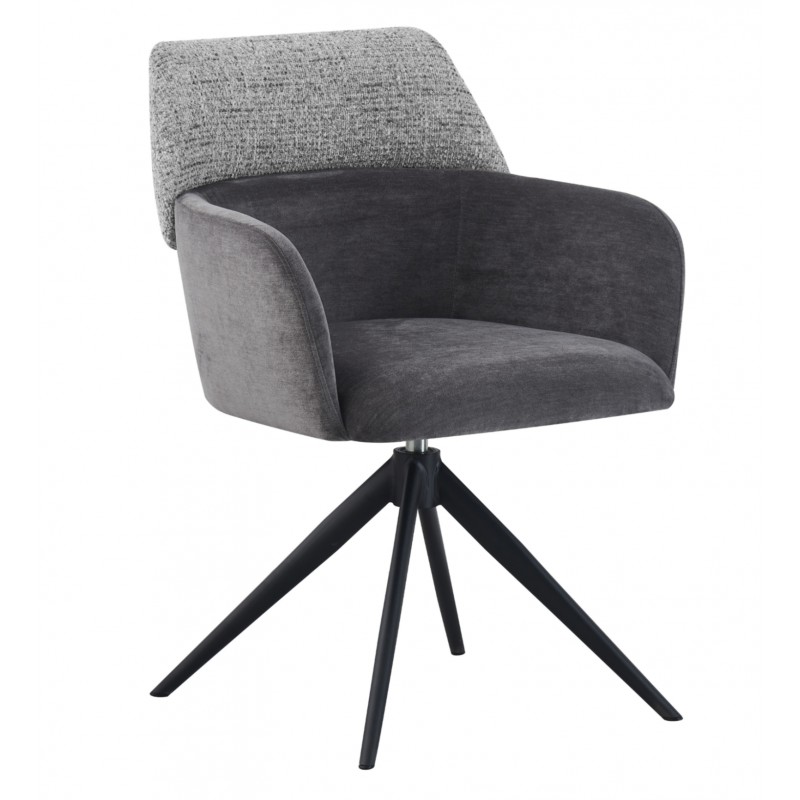 Стілець поворотний R-165 попільний + чорний Vetro Mebel