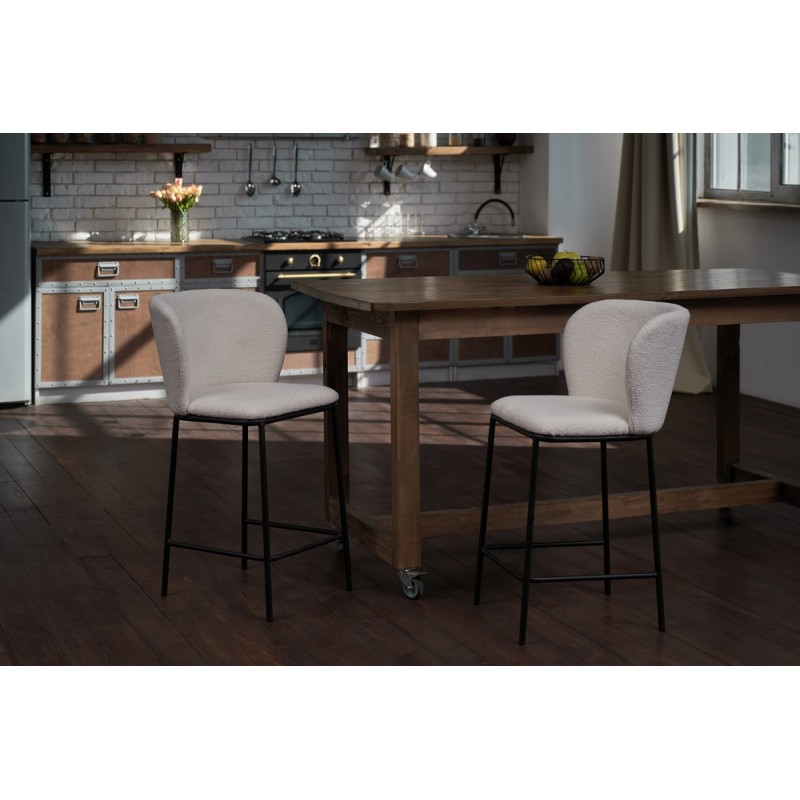 Напівбарний стілець B-300 айворі + чорний 
Vetro Mebel