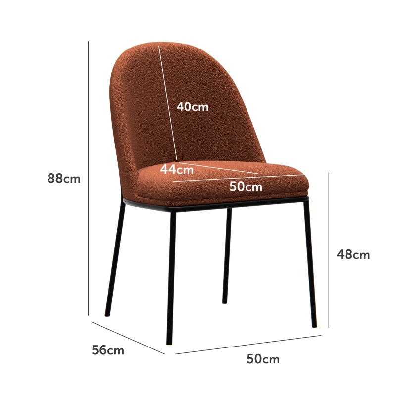Cтілець M-110 теракотовий + чорний Vetro Mebel