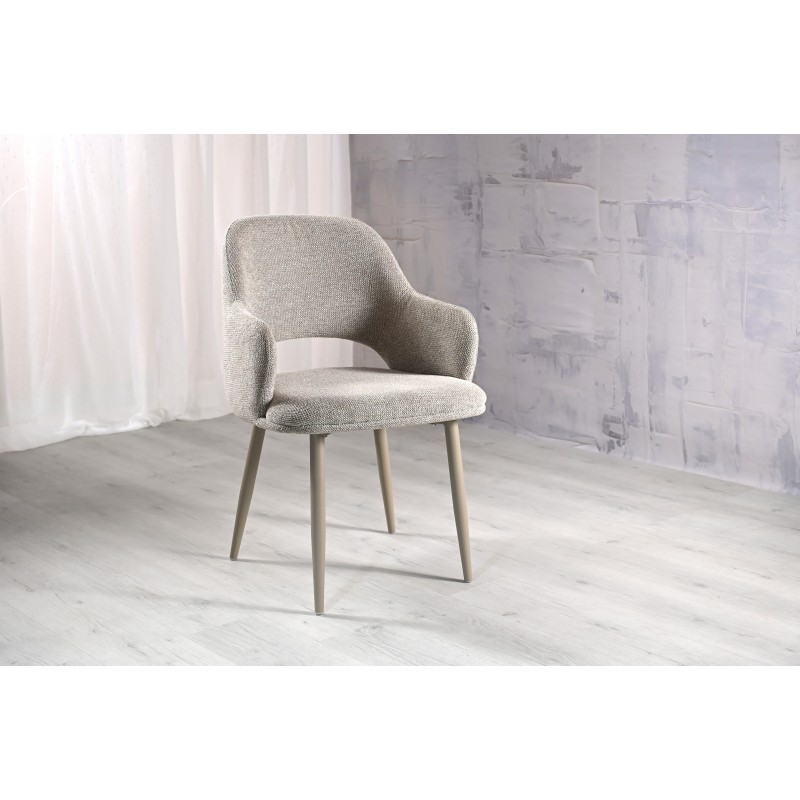 Стілець M-234 натуральний льон + капучино Vetro Mebel