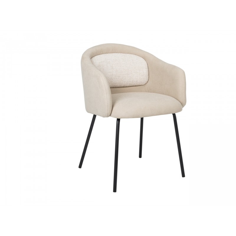 Стілець M-242 кокосове молоко + чорний 
Vetro