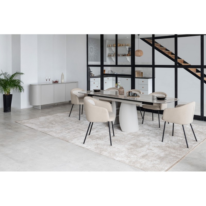 Стілець M-242 кокосове молоко + чорний 
Vetro