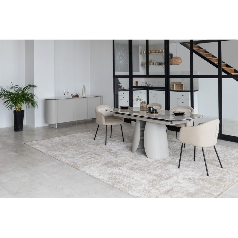 Стілець M-242 кокосове молоко + чорний 
Vetro