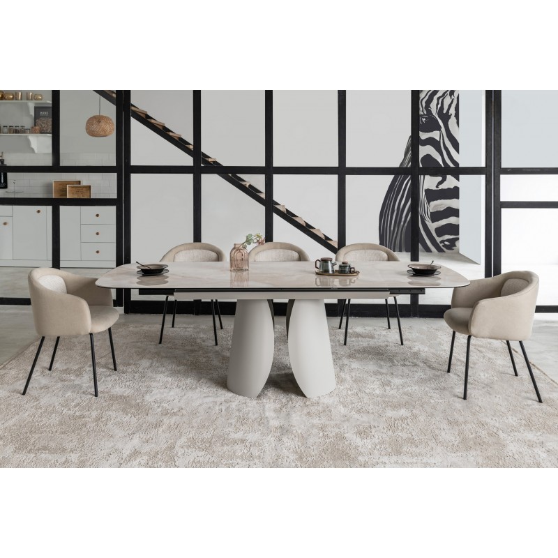 Стілець M-242 кокосове молоко + чорний 
Vetro