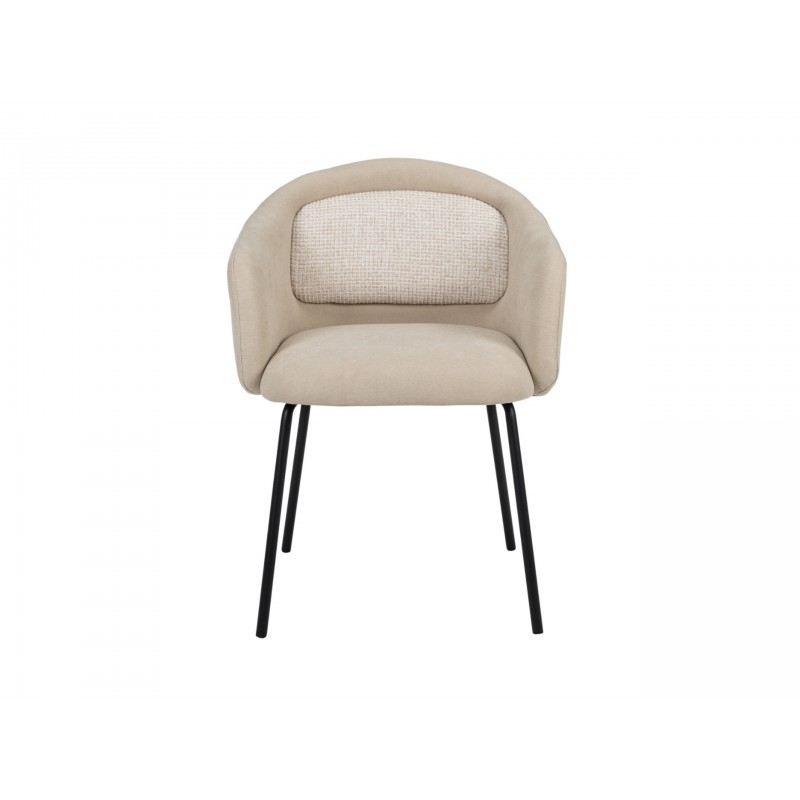 Стілець M-242 кокосове молоко + чорний 
Vetro