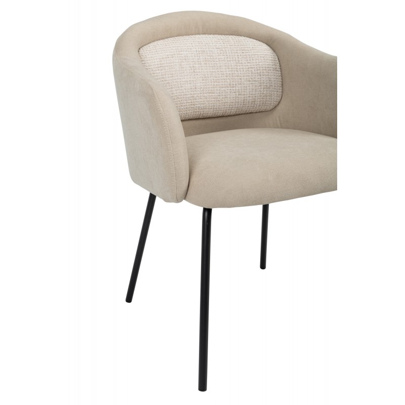 Стілець M-242 кокосове молоко + чорний 
Vetro