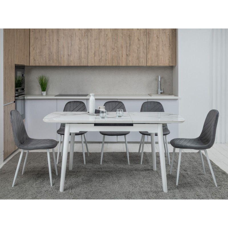 Стілець N-170 сірий велюр + білий 
Vetro