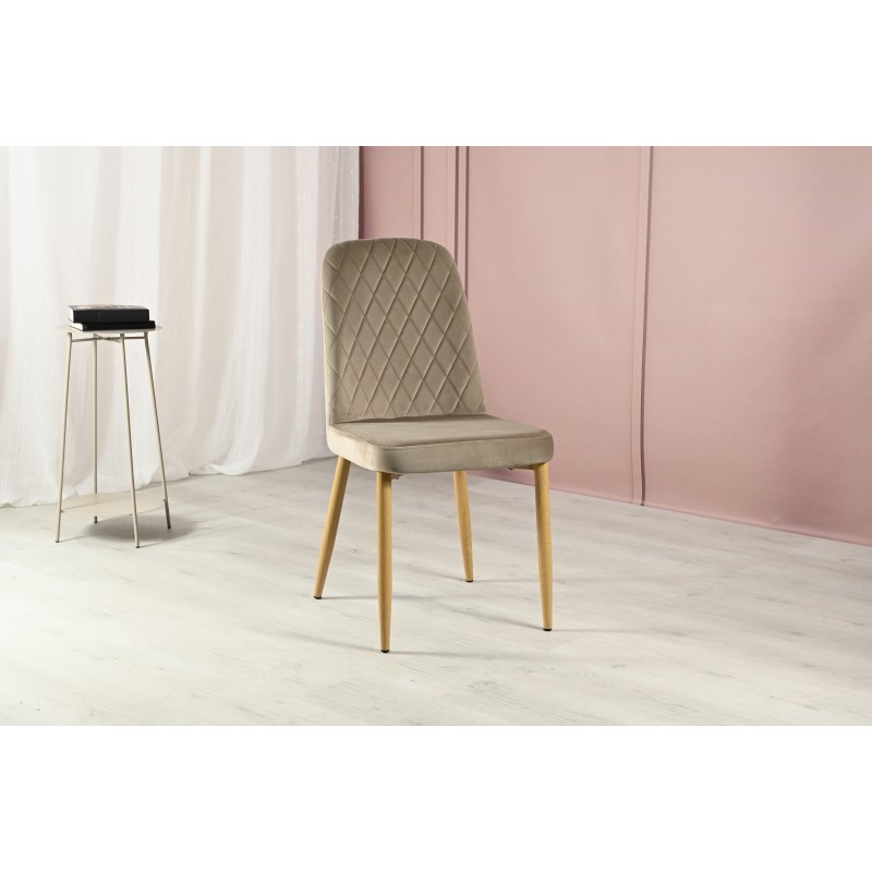 Стілець N-44 капучино велюр + дуб Vetro Mebel