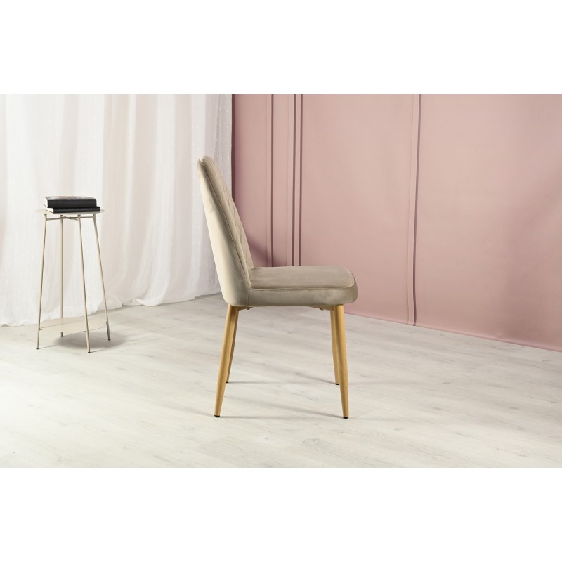 Стілець N-44 капучино велюр + дуб Vetro Mebel