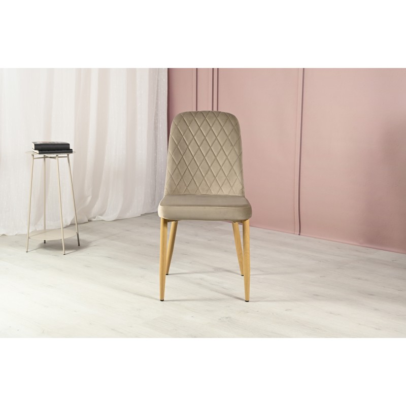 Стілець N-44 капучино велюр + дуб Vetro Mebel