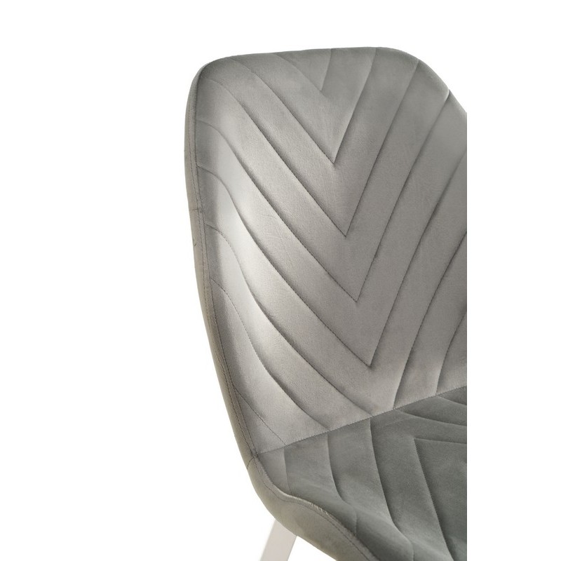 Стілець N-54 світло-сірий велюр + білий 
Vetro Mebel