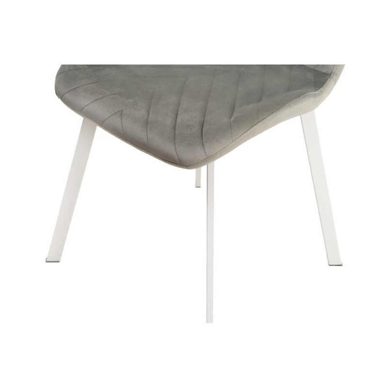 Стілець N-54 світло-сірий велюр + білий 
Vetro Mebel