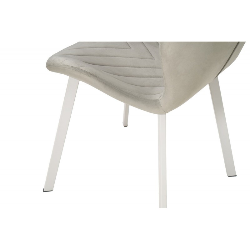 Стілець N-54 світло-сірий велюр + білий 
Vetro Mebel