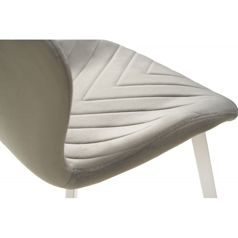 Стілець N-54 світло-сірий велюр + білий 
Vetro Mebel