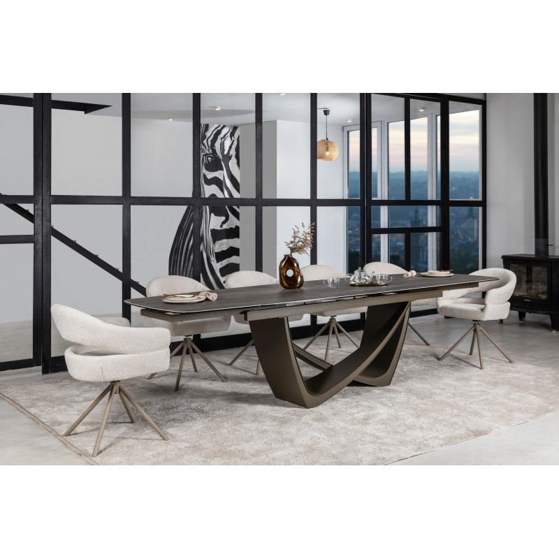 Стілець поворотний R-180 молочна хмара + капучино 
Vetro