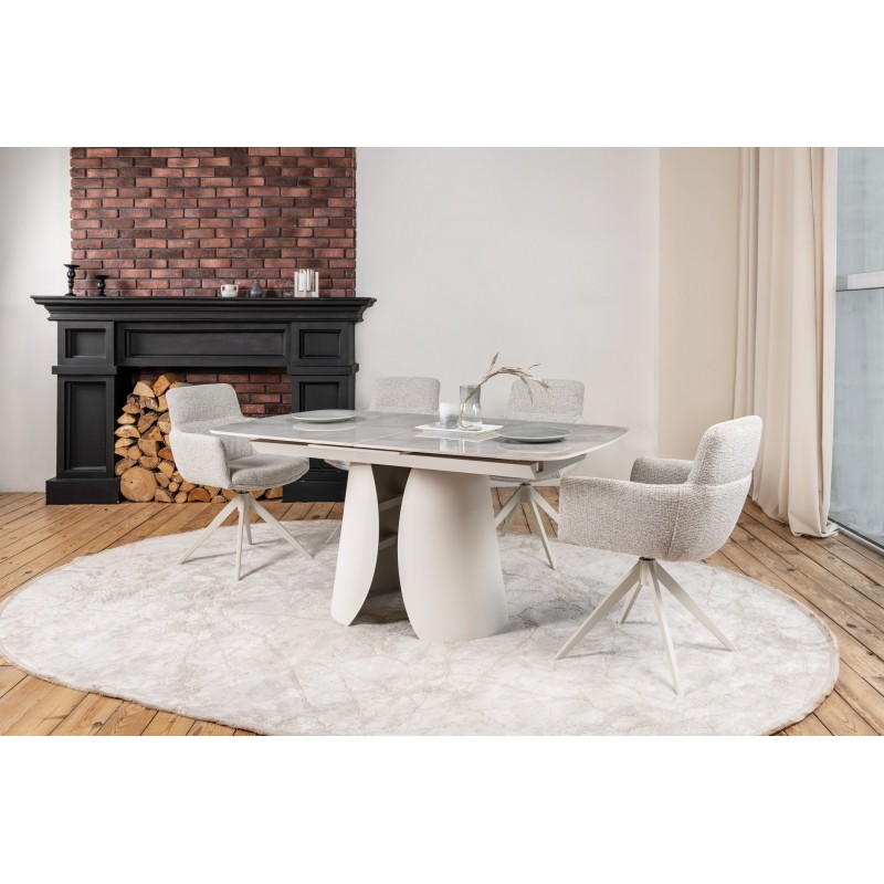 Стілець поворотний R-185 сивий + білий 
Vetro