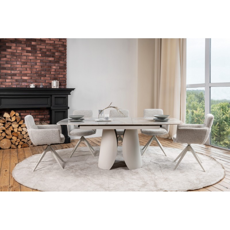 Стілець поворотний R-185 сивий + білий 
Vetro