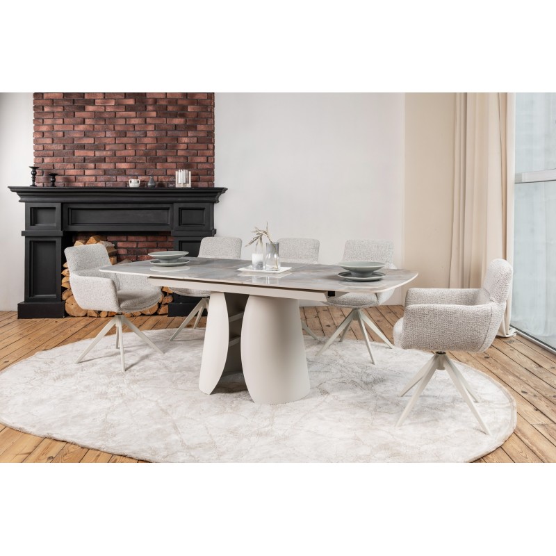 Стілець поворотний R-185 сивий + білий 
Vetro