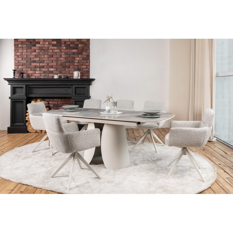 Стілець поворотний R-185 сивий + білий 
Vetro