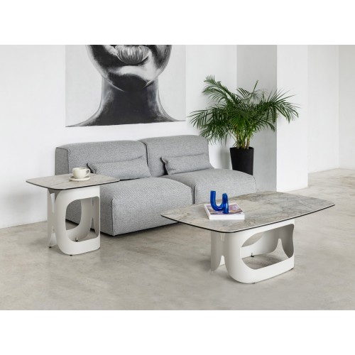 Журнальний стіл "Арно" сілвер рівер + айворі 
Vetro Mebel