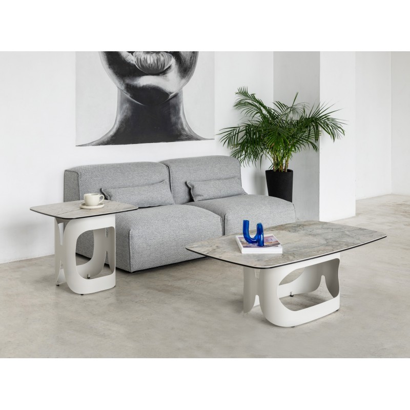 Журнальний стіл "Арно" сілвер рівер + айворі 
Vetro Mebel