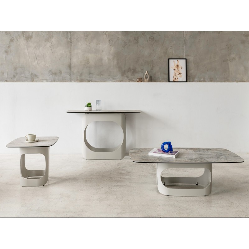 Журнальний стіл "Арно" сілвер рівер + айворі 
Vetro Mebel