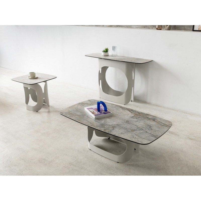 Журнальний стіл "Арно" сілвер рівер + айворі 
Vetro Mebel