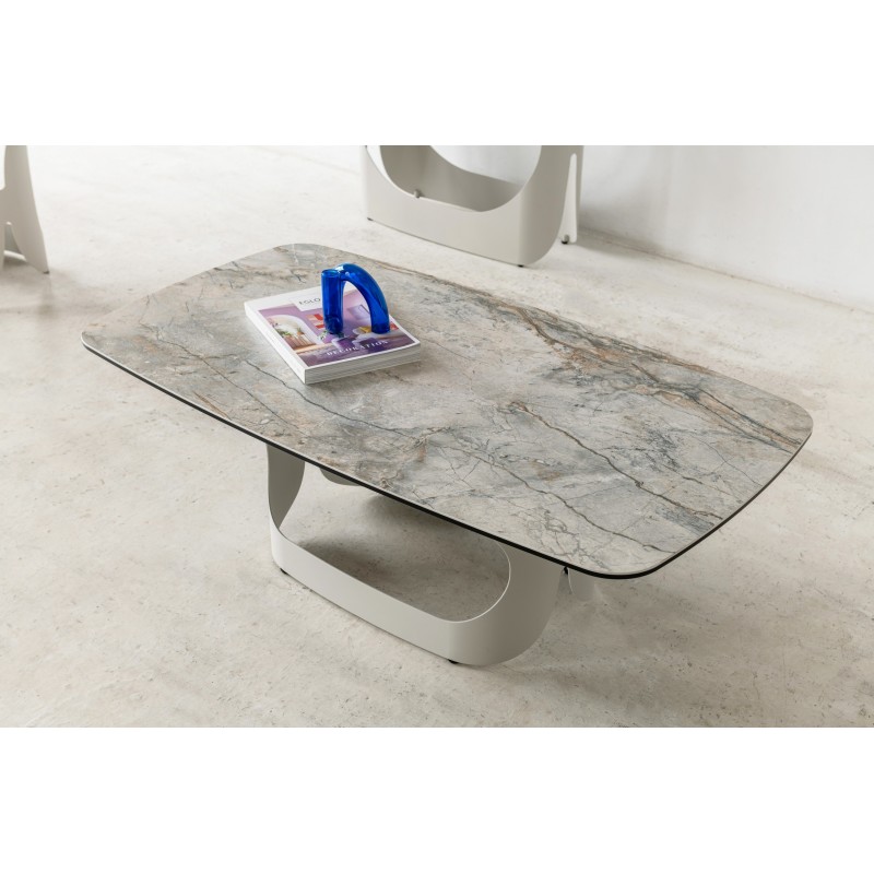 Журнальний стіл "Арно" сілвер рівер + айворі 
Vetro Mebel