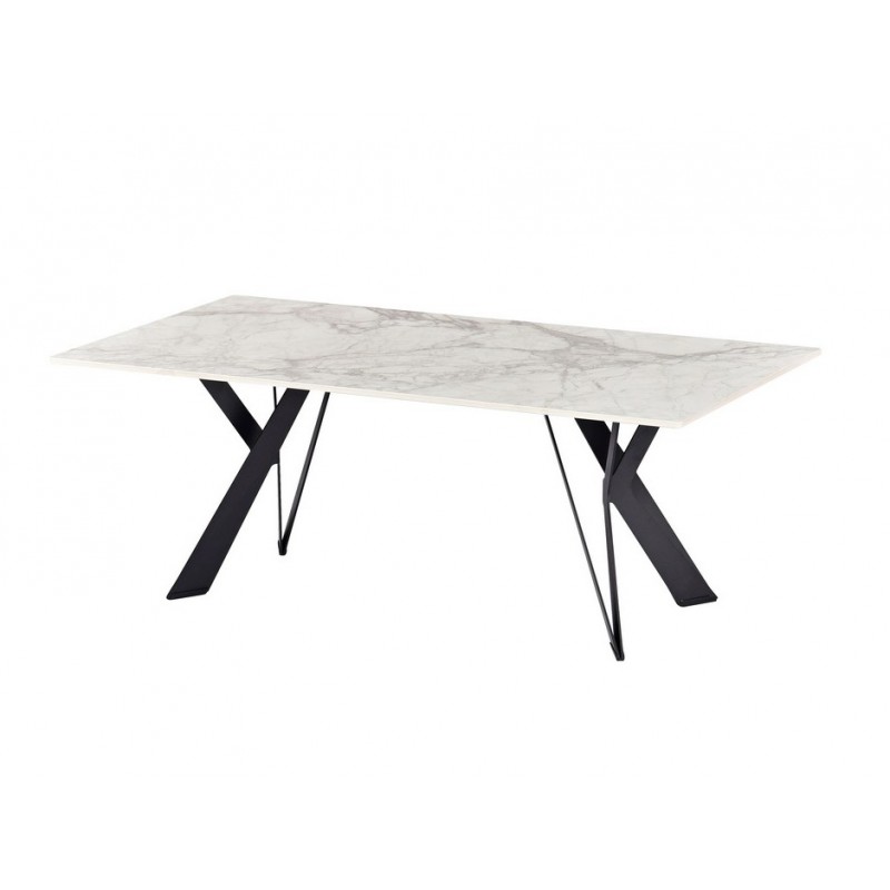 Журнальний стіл Тео бянко карарра + чорний Vetro Mebel