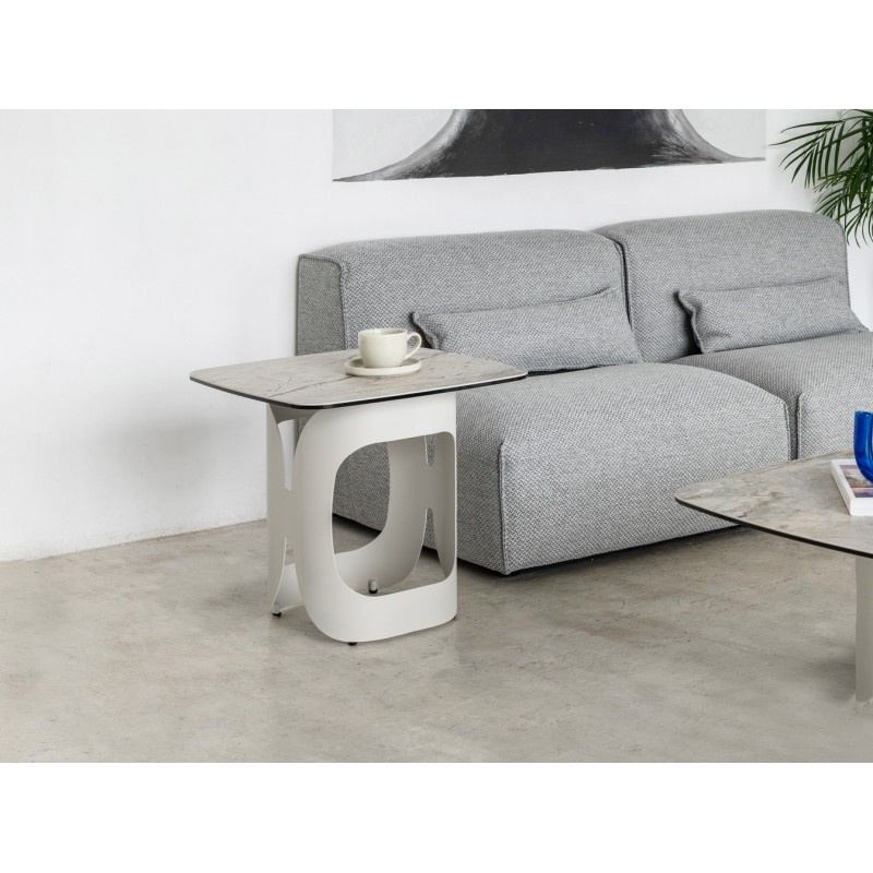 Кавовий стіл "Арно" сілвер рівер + айворі 
Vetro Mebel