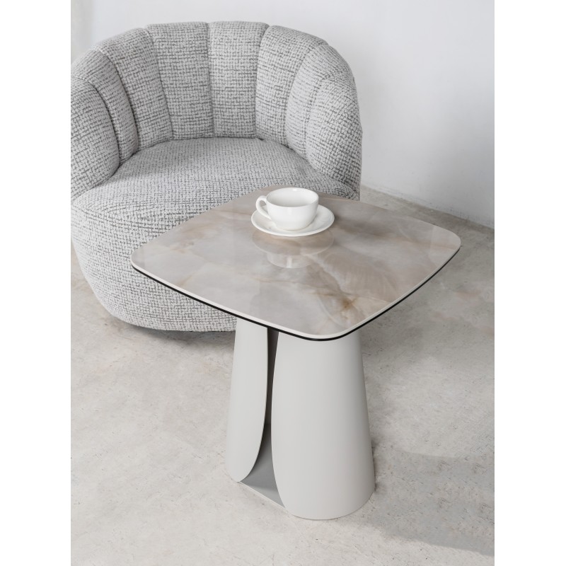 Кавовий стіл "Лунаріо" айворі онікс + айворі 
Vetro Mebel