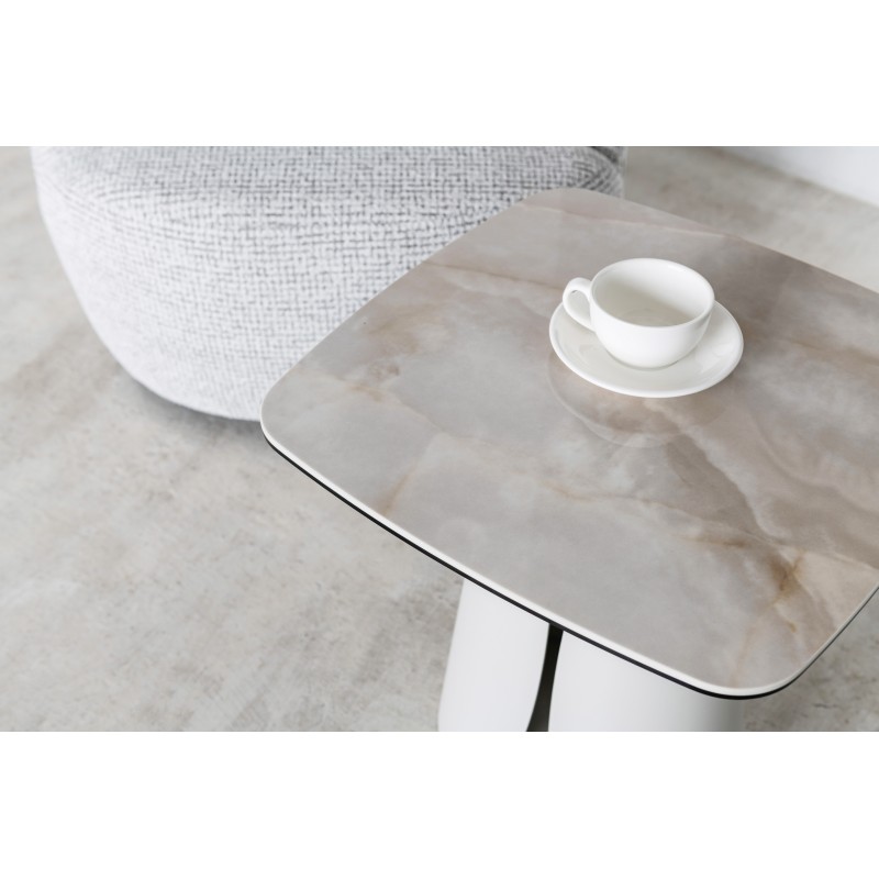 Кавовий стіл "Лунаріо" айворі онікс + айворі 
Vetro Mebel